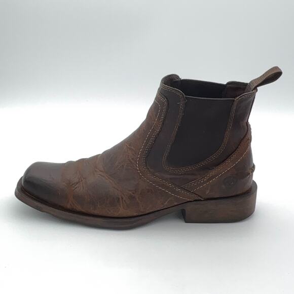 Ariat Booker Chelsea Wide Square Toe Boot Men 11EE Brown Leather Western